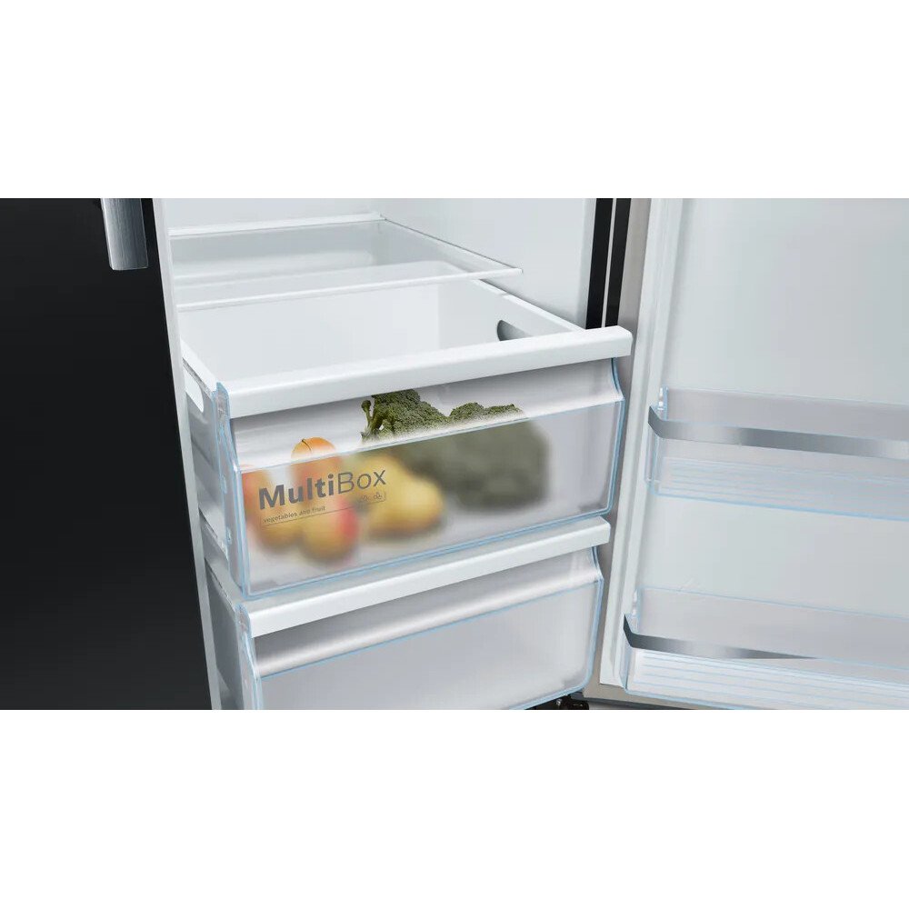 Bosch KAD93ABEP Series 6 American Fridge Freezer,  Plumbed, Black, E Rated