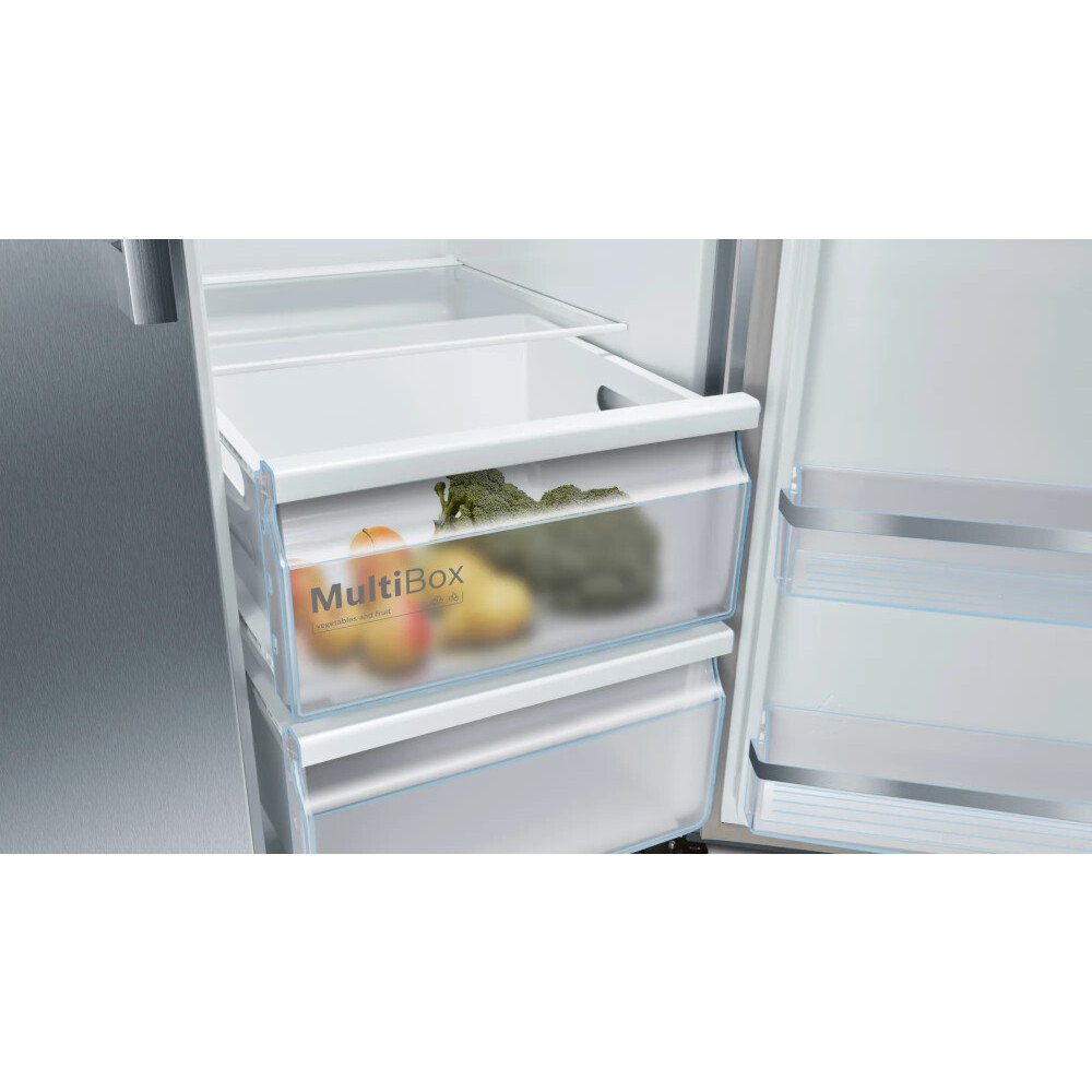 Bosch KAD93AIERG Series 6 American Fridge Freezer,  Plumbed, Stainless Steel, E Rated