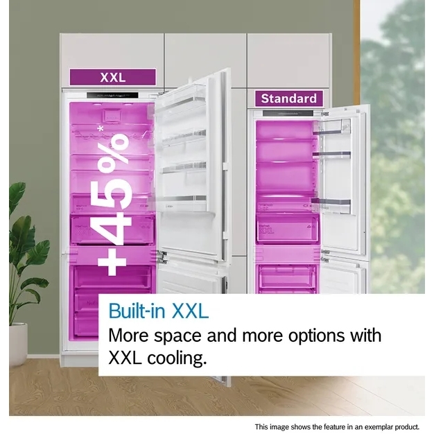 Bosch KBN96NSE1G Series 2 No Frost Integrated Fridge Freezer, Sliding Hinge, 70/30, E Rated