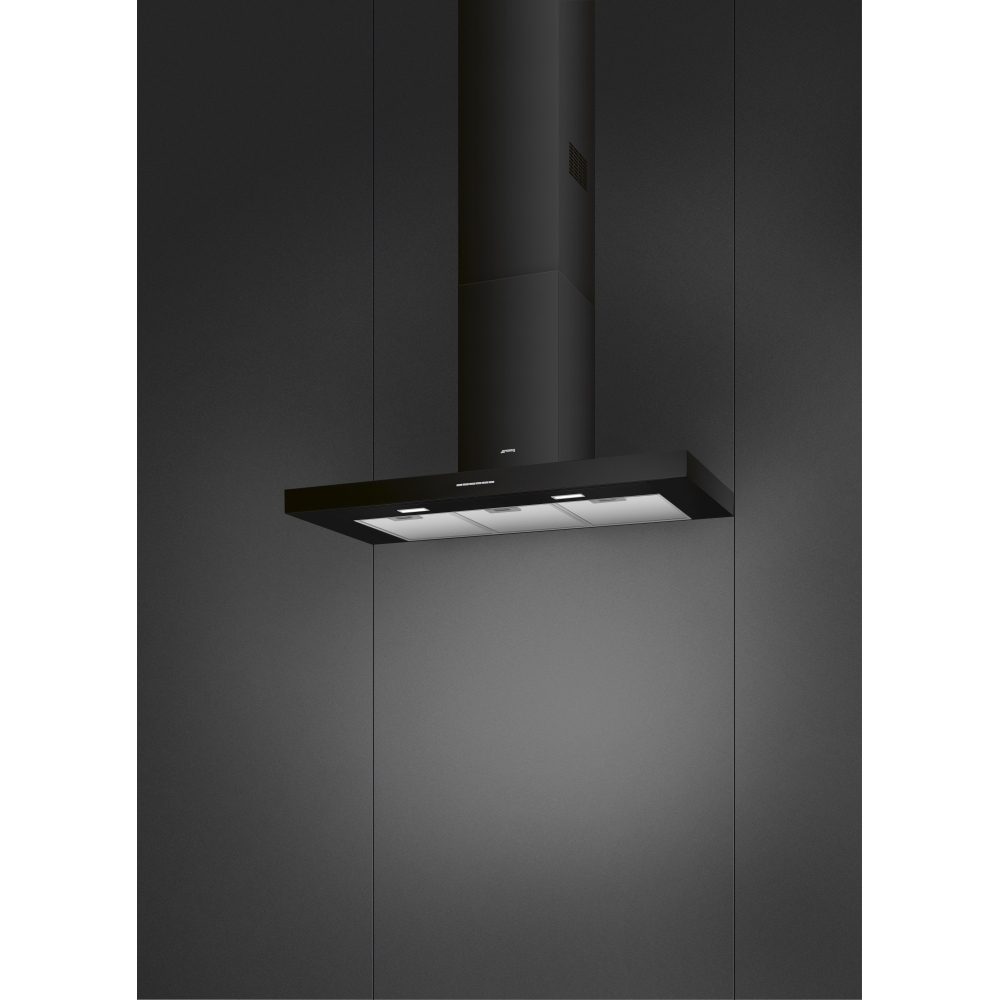 Smeg KBT100BL 100cm Chimney Cooker Hood, Black, A Rated