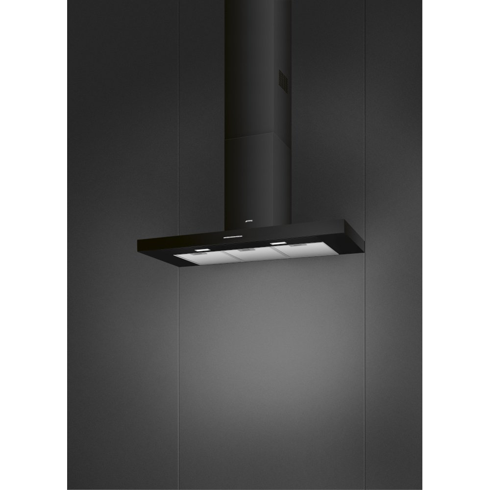 Smeg KBT110BL 110cm Chimney Cooker Hood, Black, A Rated