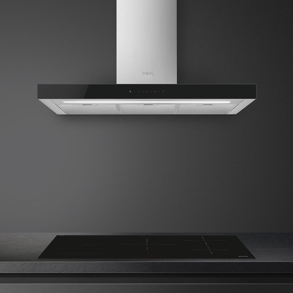 Smeg KBT9L4VN 90cm Chimney Cooker Hood, Stainless Steel, A Rated
