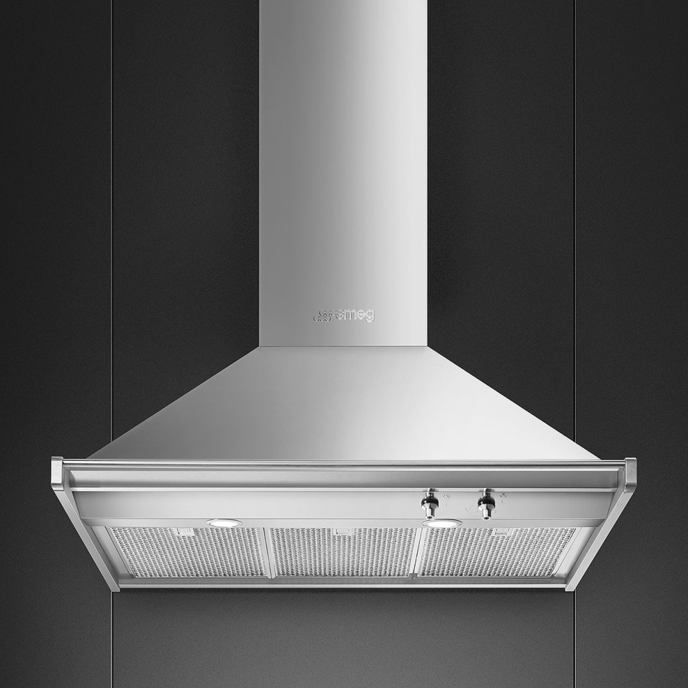 Smeg KD90HXE Opera 90cm Chimney Cooker Hood, Stainless Steel, A+ Rated