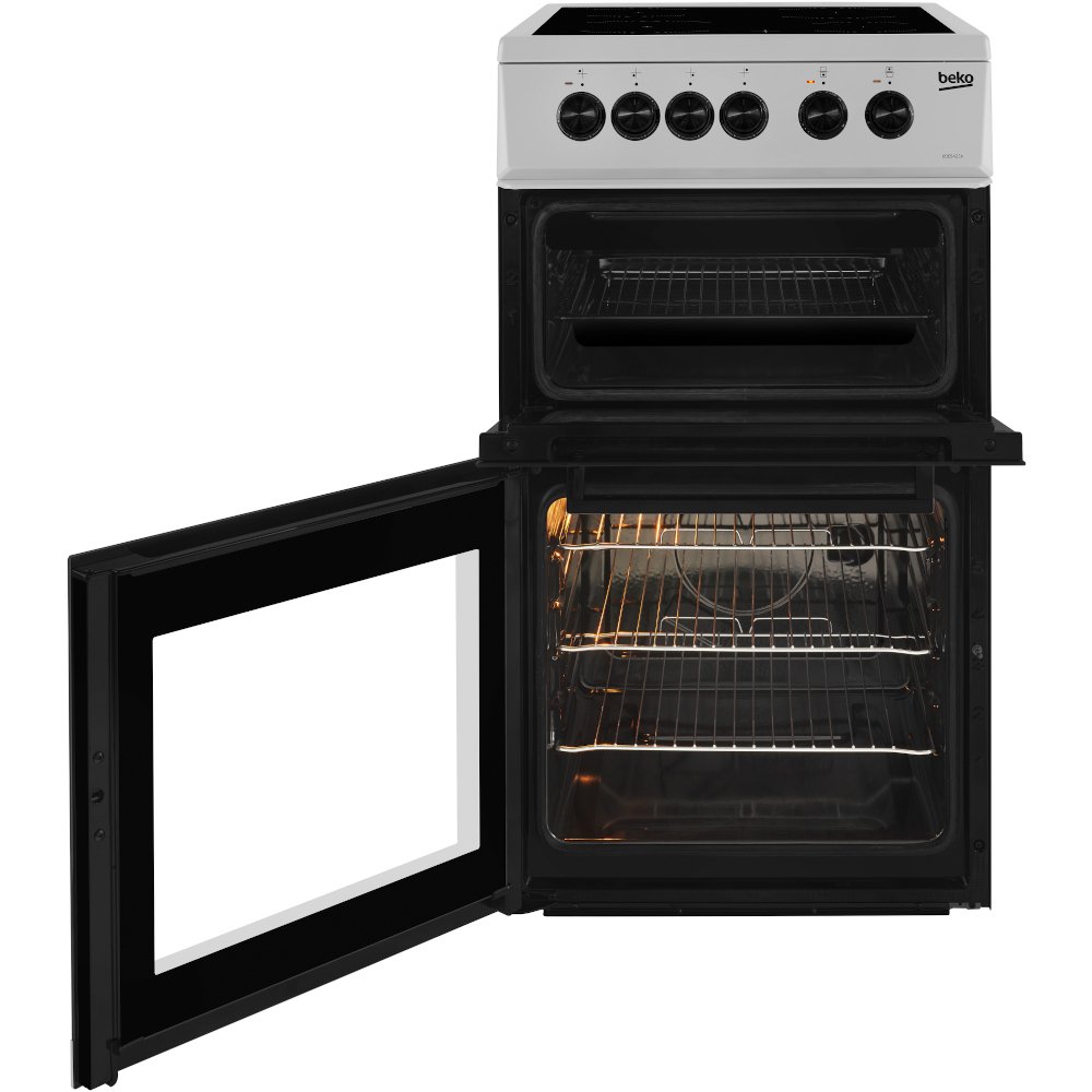 Beko KDC5422AS Ceramic Electric Cooker with Separate Grill, Silver, A Rated