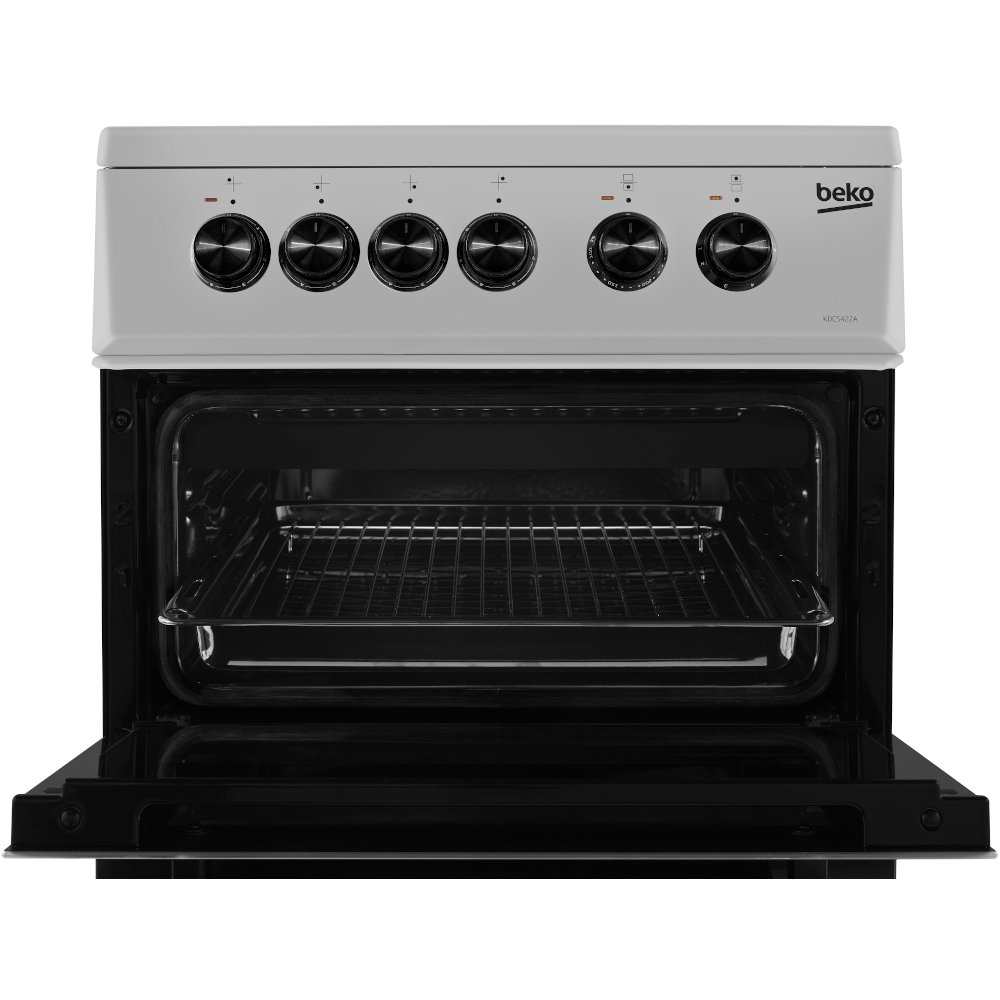 Beko KDC5422AS Ceramic Electric Cooker with Separate Grill, Silver, A Rated
