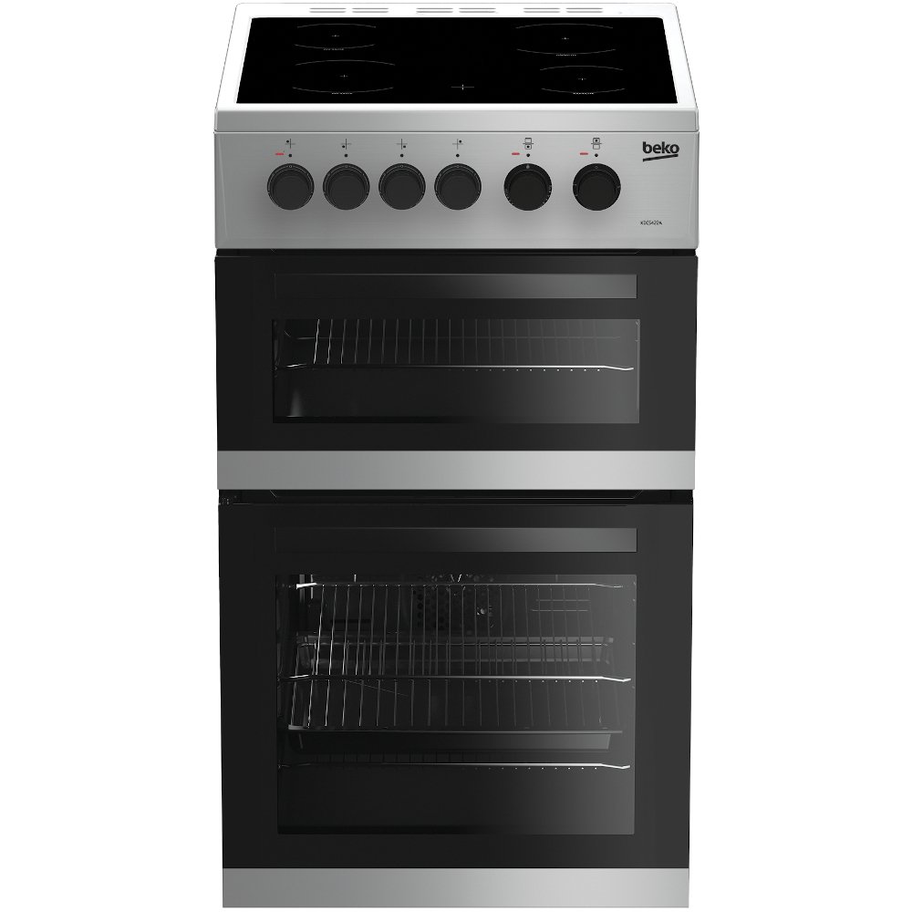 Beko KDC5422AS Ceramic Electric Cooker with Separate Grill, Silver, A Rated