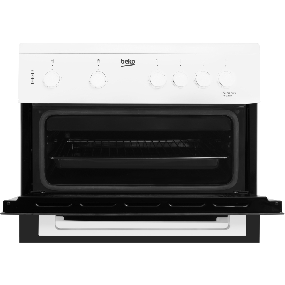 Beko KDC611W Ceramic Electric Cooker with Double Oven, White, A Rated