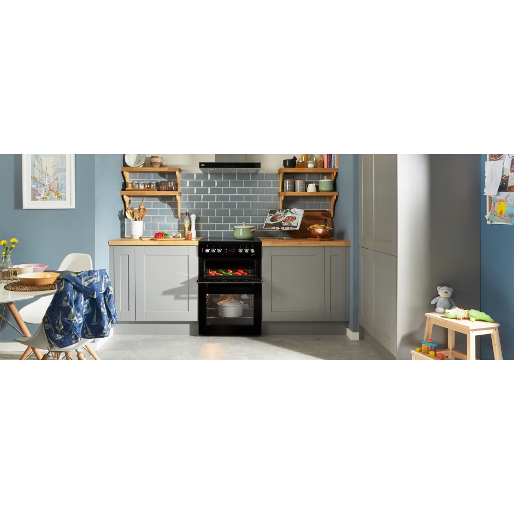 Beko KDC653K Ceramic Electric Cooker with Double Oven, Black, A Rated
