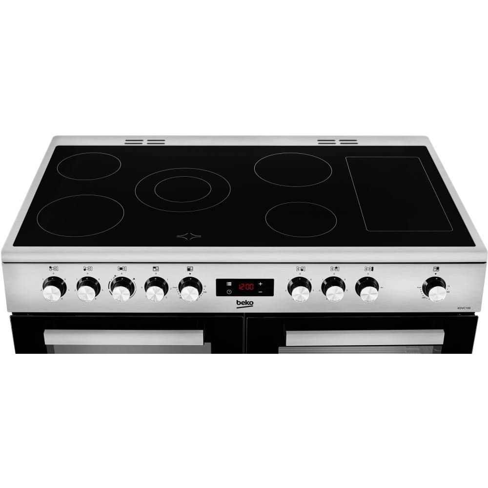 Beko KDVC100X 100cm Ceramic Range Cooker, Stainless Steel, A Rated