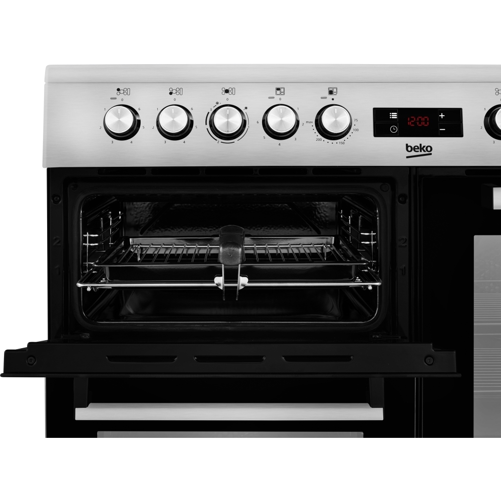 Beko KDVC100X 100cm Ceramic Range Cooker, Stainless Steel, A Rated