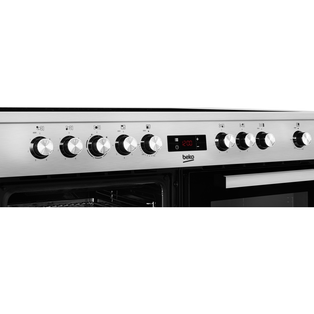 Beko KDVC100X 100cm Ceramic Range Cooker, Stainless Steel, A Rated