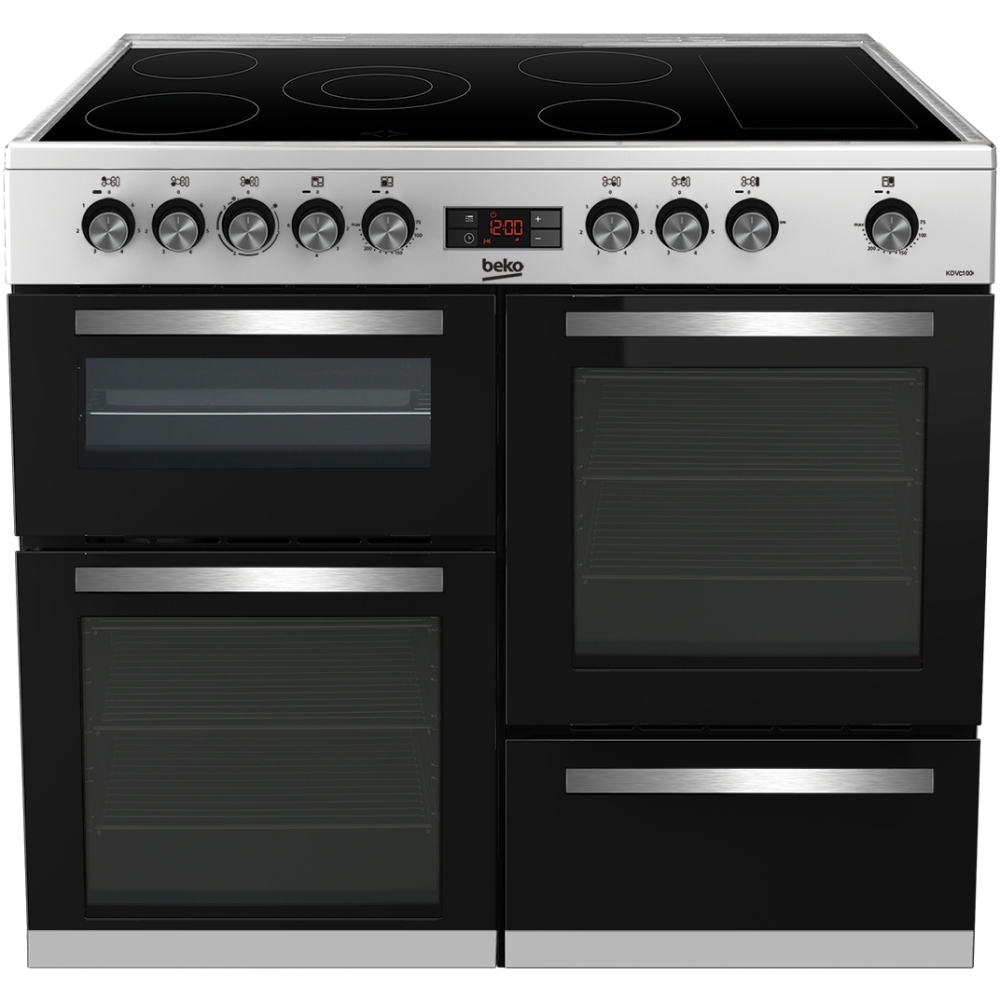Beko KDVC100X 100cm Ceramic Range Cooker, Stainless Steel, A Rated