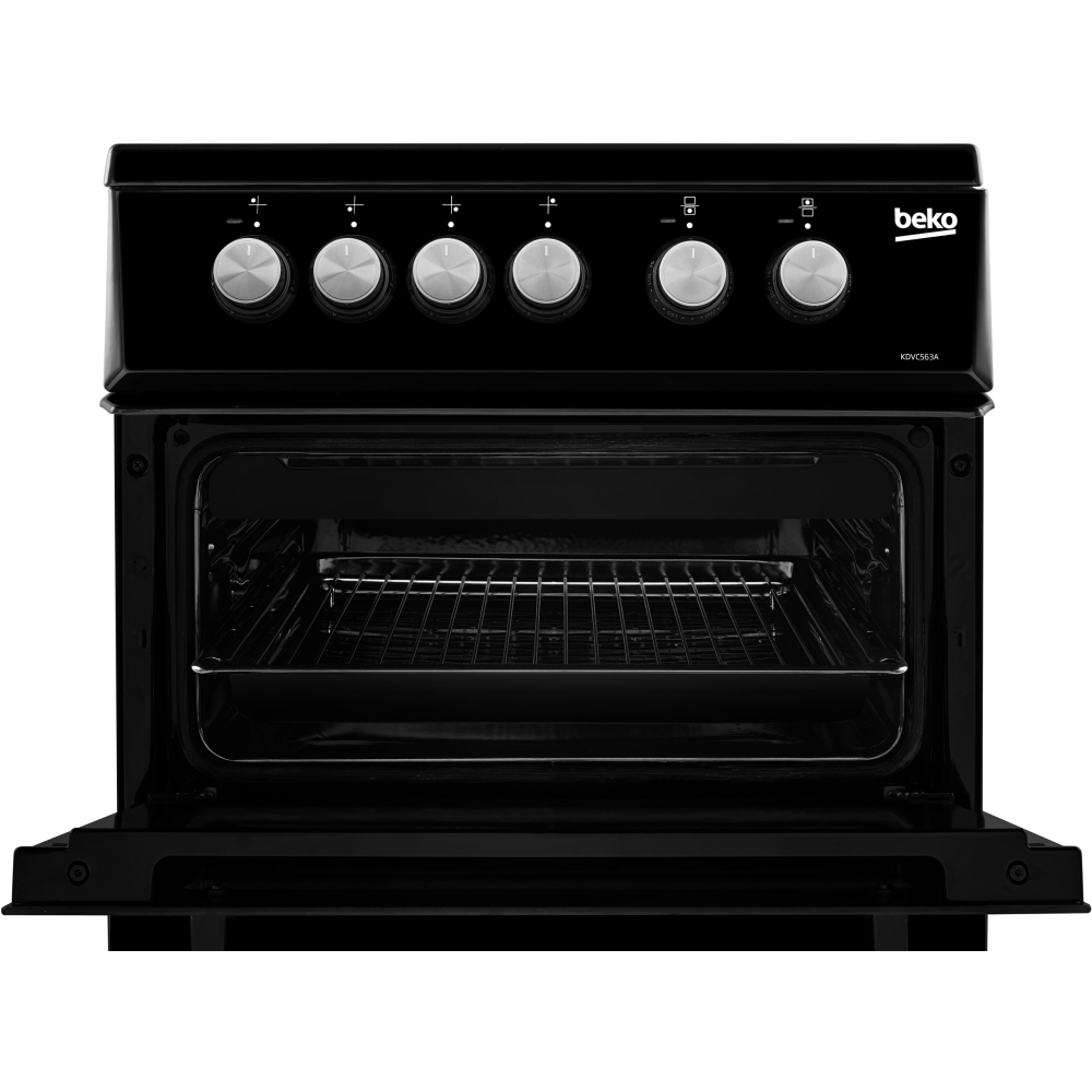 Beko KDVC563AK Ceramic Electric Cooker with Double Oven, Black, A Rated