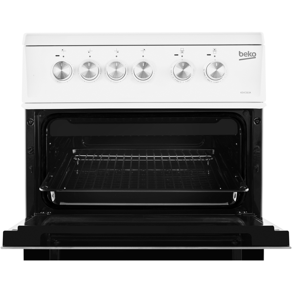 Beko KDVC563AW Ceramic Electric Cooker with Double Oven, White, A Rated