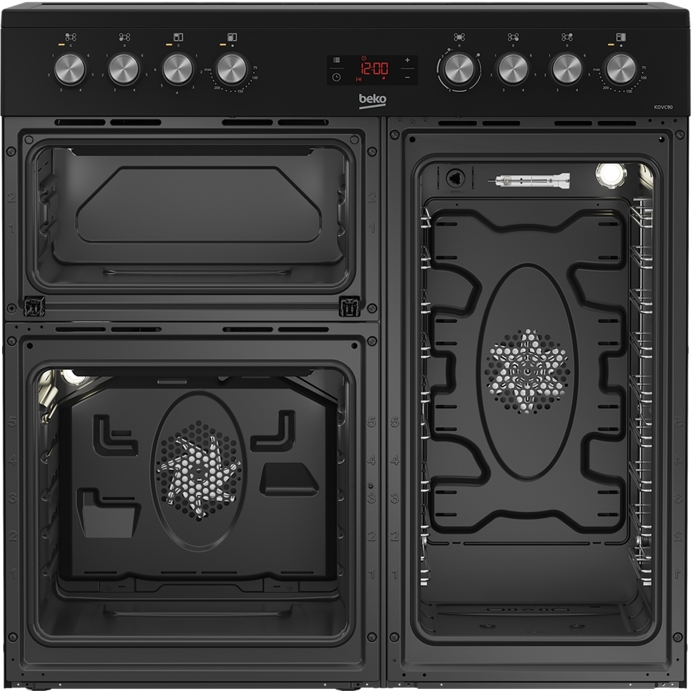 Beko KDVC90K 90cm Ceramic Range Cooker, Black, A Rated