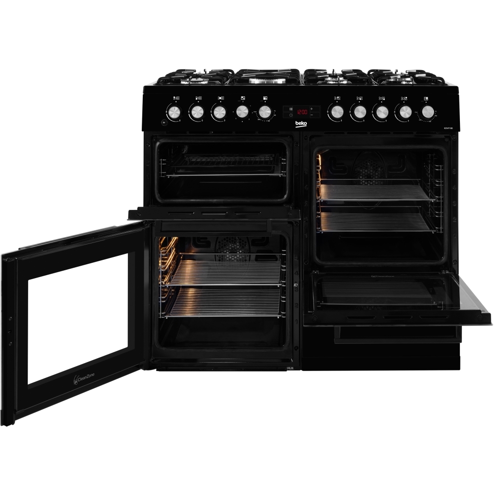 Beko KDVF100K 100cm Dual Fuel Range Cooker, Black, A Rated