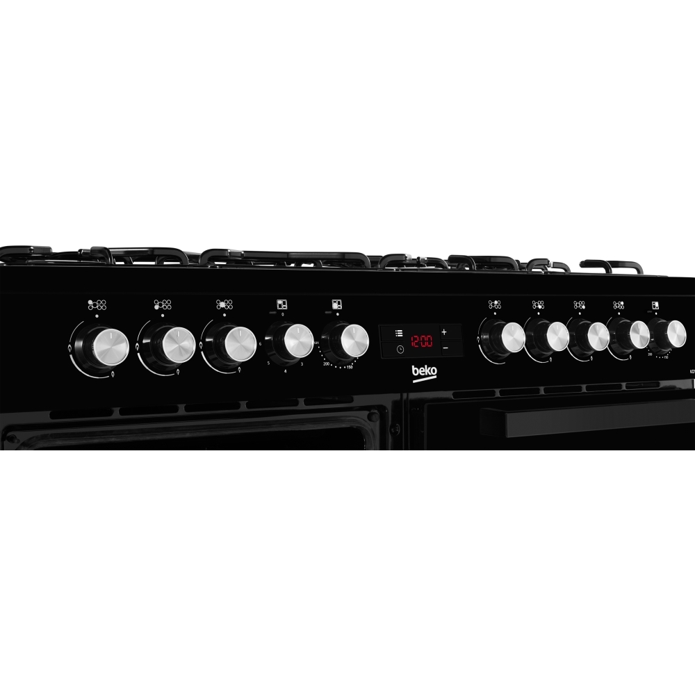 Beko KDVF100K 100cm Dual Fuel Range Cooker, Black, A Rated