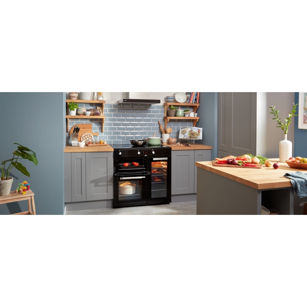 Beko KDVI90K 90cm Induction Range Cooker, Black, A Rated