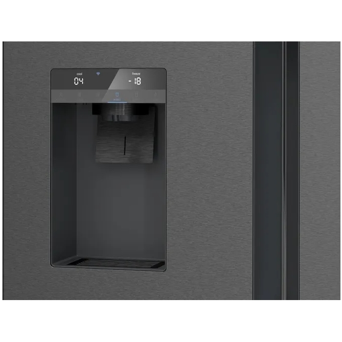 Siemens KF96DPXEA iQ700 American Fridge Freezer, Brushed Black Steel, E Rated,  Plumbed