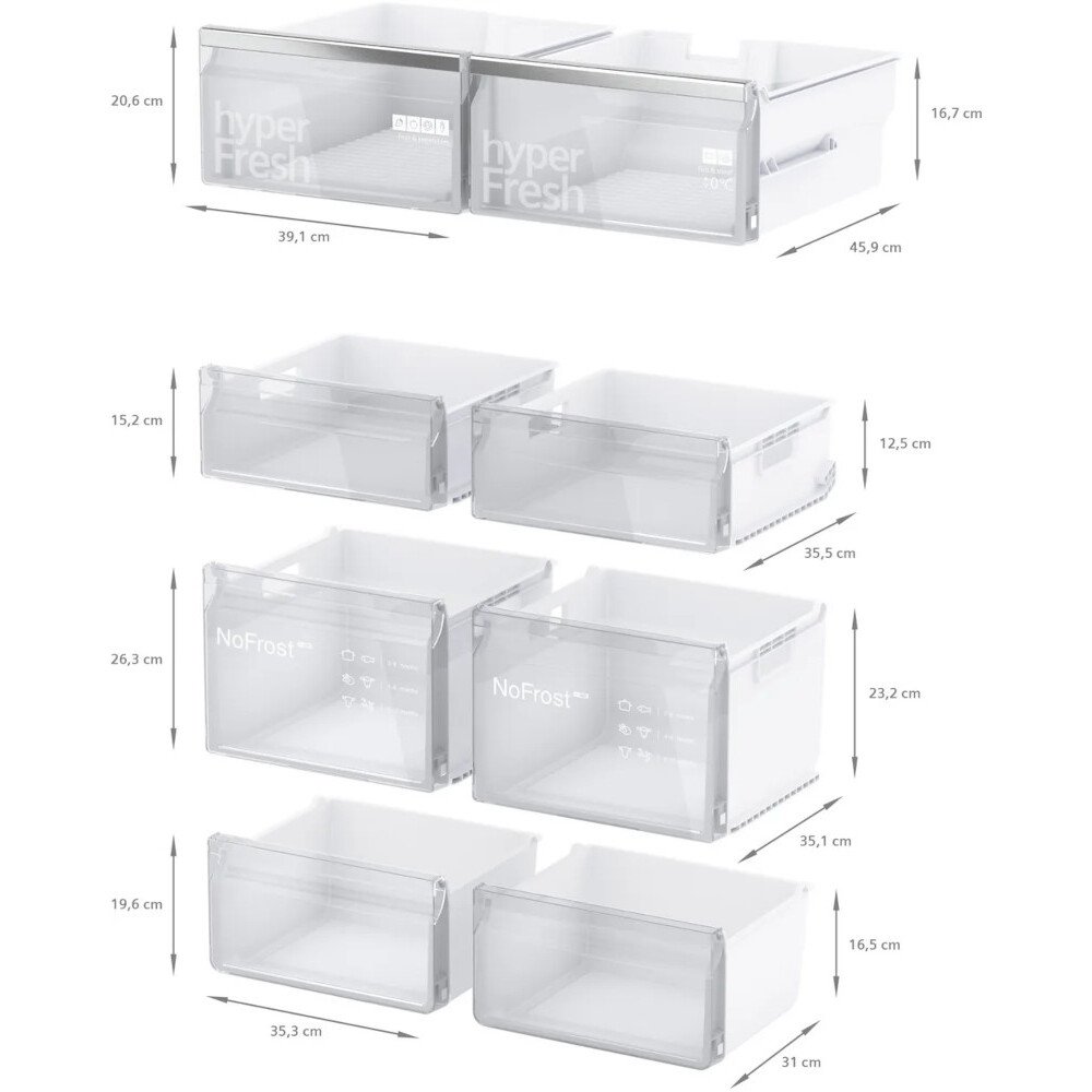 Siemens KF96NAXEAG iQ300 American Fridge Freezer,  Non-Plumbed, Black, E Rated