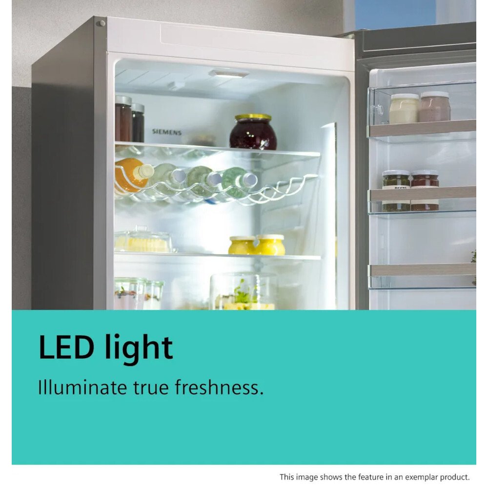 Siemens KF96NAXEAG iQ300 American Fridge Freezer,  Non-Plumbed, Black, E Rated