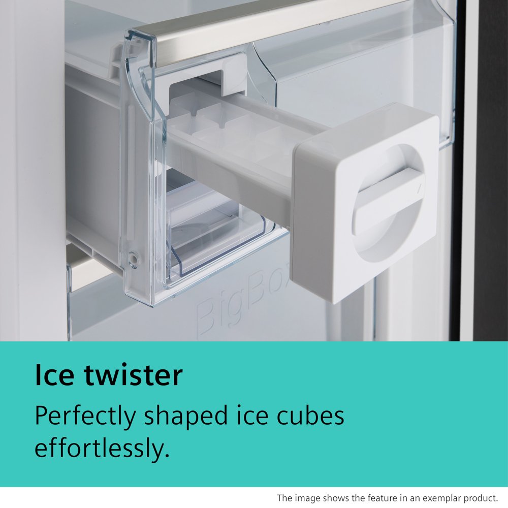 Siemens KF96RSBEA iQ700 American Fridge Freezer, Black, E Rated,  Non-Plumbed