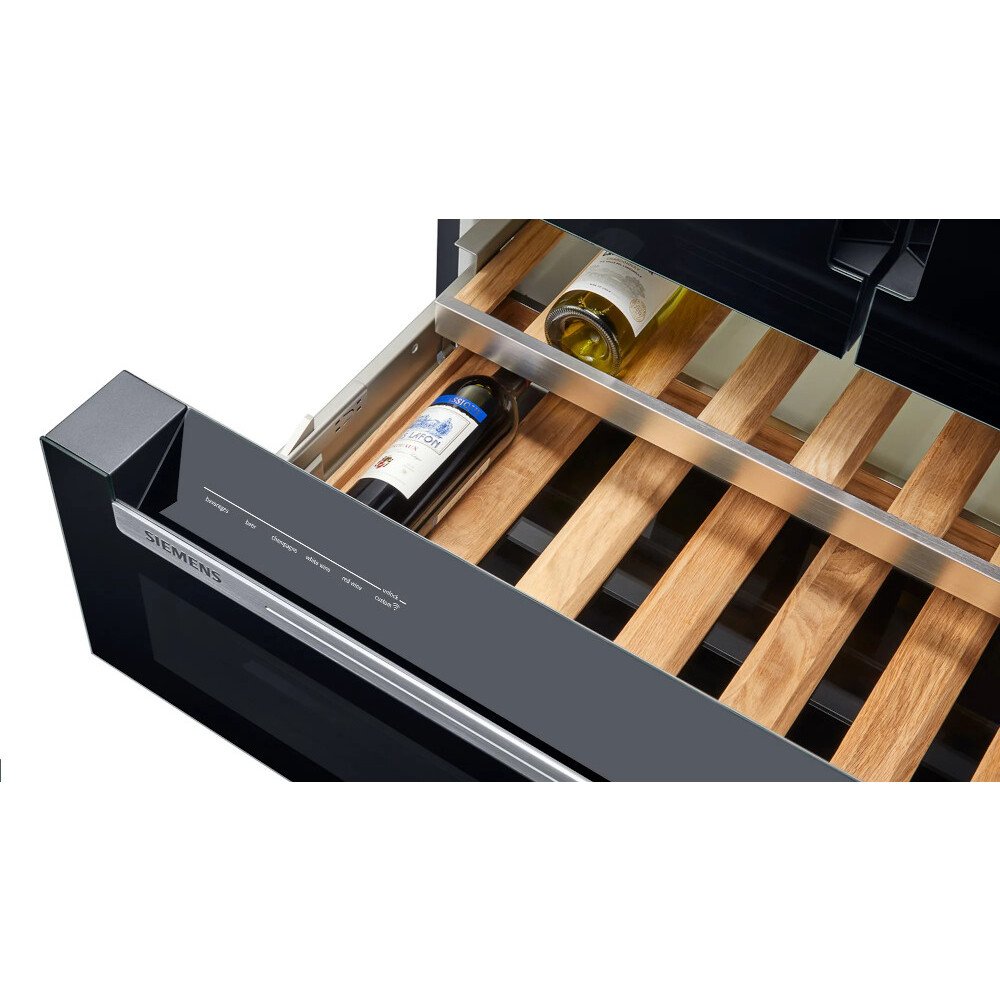 Siemens KF96RSBEA iQ700 American Fridge Freezer, Black, E Rated,  Non-Plumbed