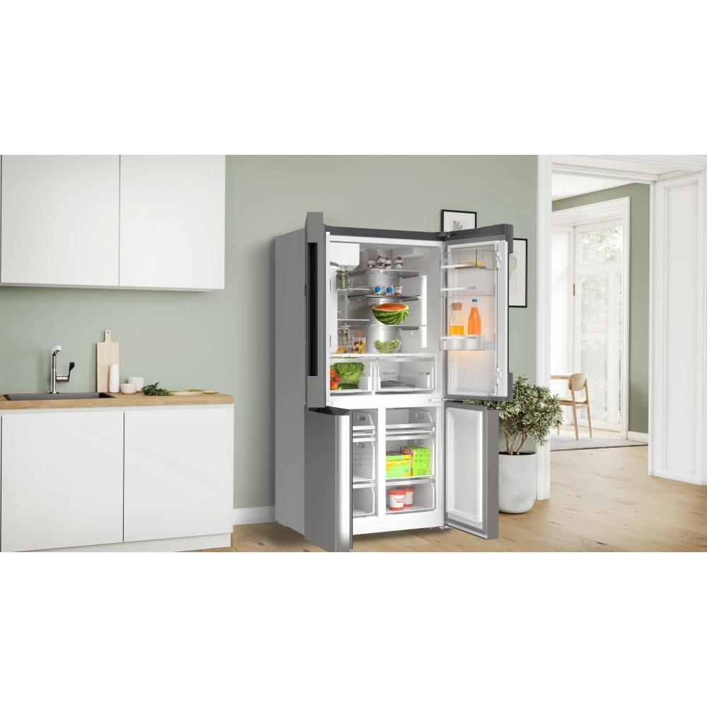 Bosch KFD96APEAG Series 6 American Fridge Freezer, Stainless Steel, E Rated,  Plumbed