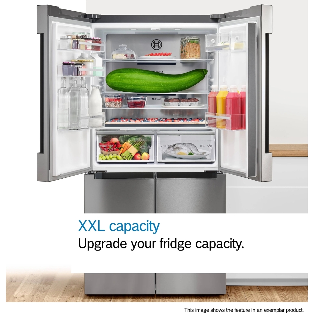 Bosch KFD96APEAG Series 6 American Fridge Freezer, Stainless Steel, E Rated,  Plumbed