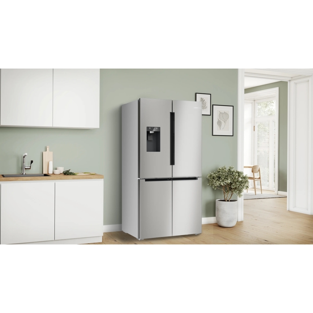 Bosch KFD96APEAG Series 6 American Fridge Freezer, Stainless Steel, E Rated,  Plumbed