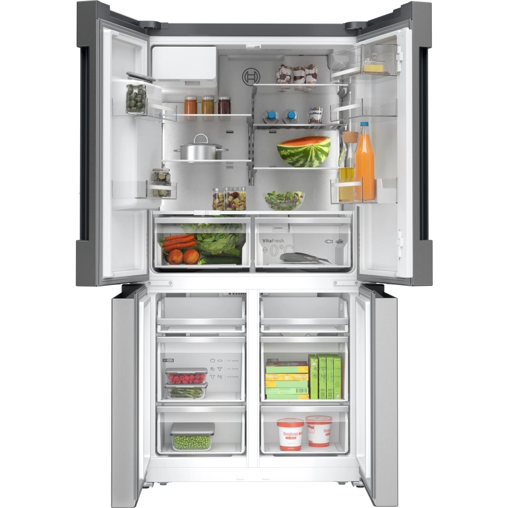 Bosch KFD96APEAG Series 6 American Fridge Freezer, Stainless Steel, E Rated,  Plumbed