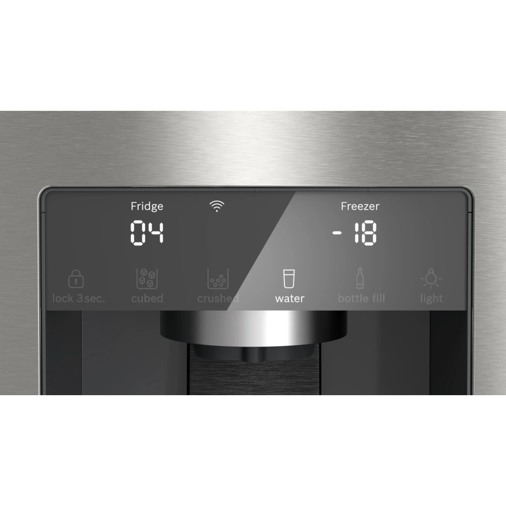 Bosch KFD96APEAG Series 6 American Fridge Freezer, Stainless Steel, E Rated,  Plumbed