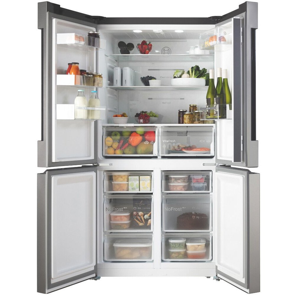 Bosch KFN96VPEAG Series 4 American Fridge Freezer, Stainless Steel, E Rated,  Non-Plumbed