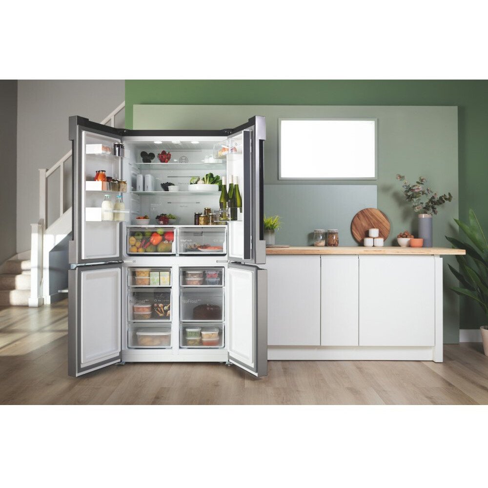 Bosch KFN96VPEAG Series 4 American Fridge Freezer, Stainless Steel, E Rated,  Non-Plumbed