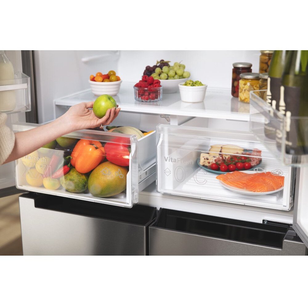 Bosch KFN96VPEAG Series 4 American Fridge Freezer, Stainless Steel, E Rated,  Non-Plumbed