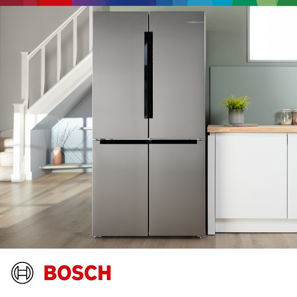 Bosch KFN96VPEAG Series 4 American Fridge Freezer, Stainless Steel, E Rated,  Non-Plumbed