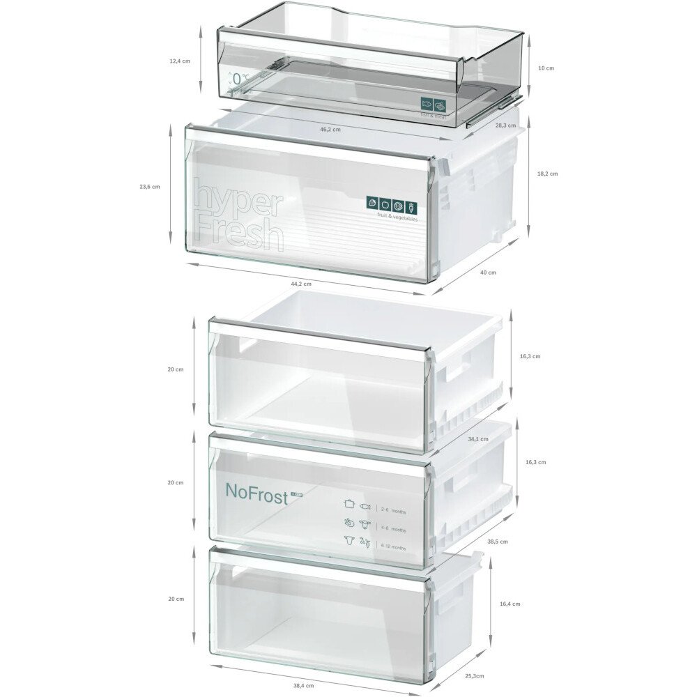 Siemens KG36NVICG Total No Frost Fridge Freezer, 60/40, Stainless Steel, C Rated