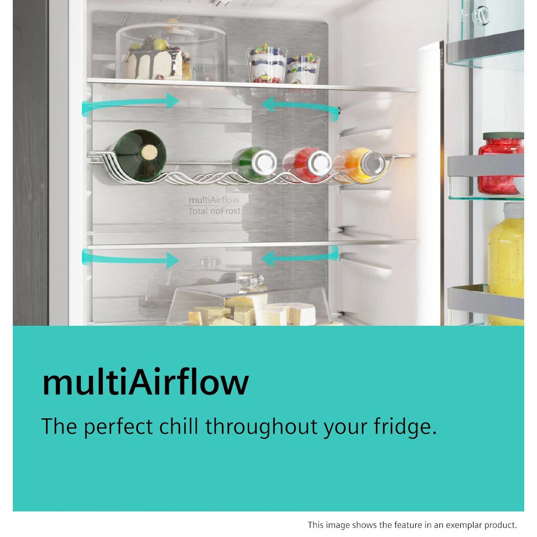 Siemens KG39NVXBG Total No Frost Fridge Freezer, 70/30, Black, B Rated