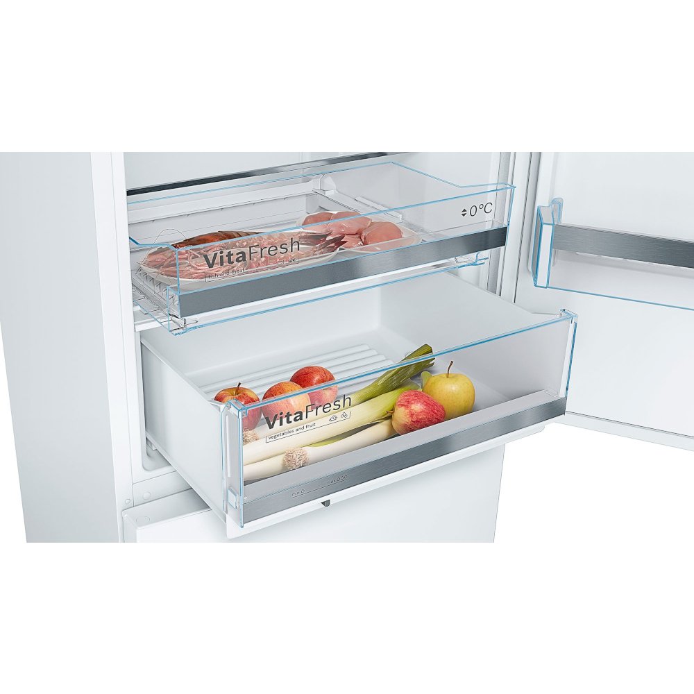 Bosch KGE49AWCAG Series 6 Low Frost Fridge Freezer, 60/40, White, C Rated