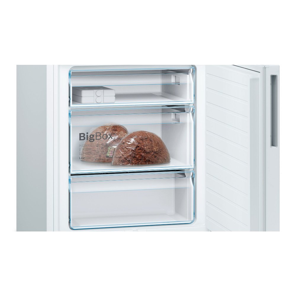 Bosch KGE49AWCAG Series 6 Low Frost Fridge Freezer, 60/40, White, C Rated
