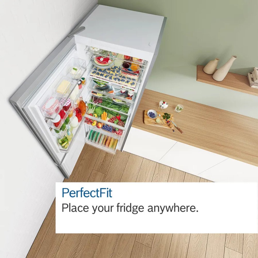 Bosch KGN33NLEBG Series 2 No Frost Fridge Freezer, 70/30, Stainless Steel, E Rated