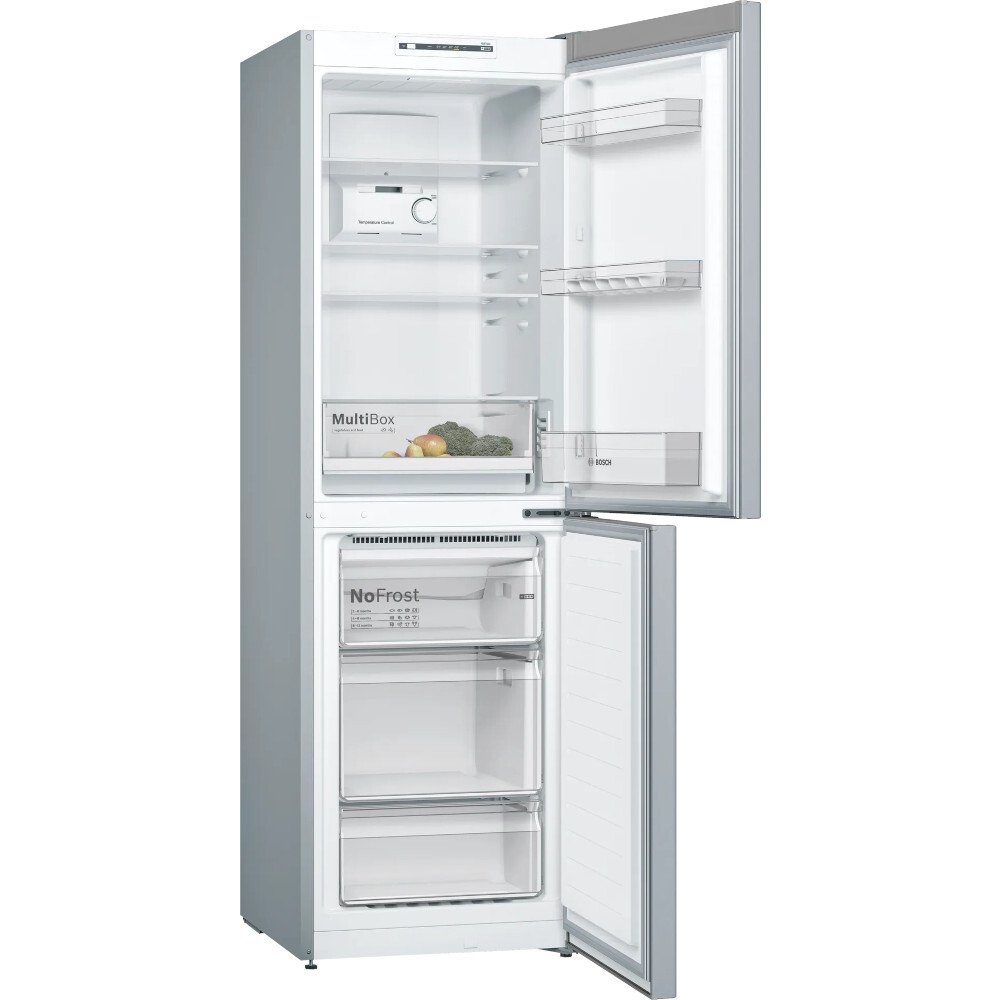Bosch KGN34NLEAG Series 2 No Frost Fridge Freezer, 50/50, Stainless Steel, E Rated