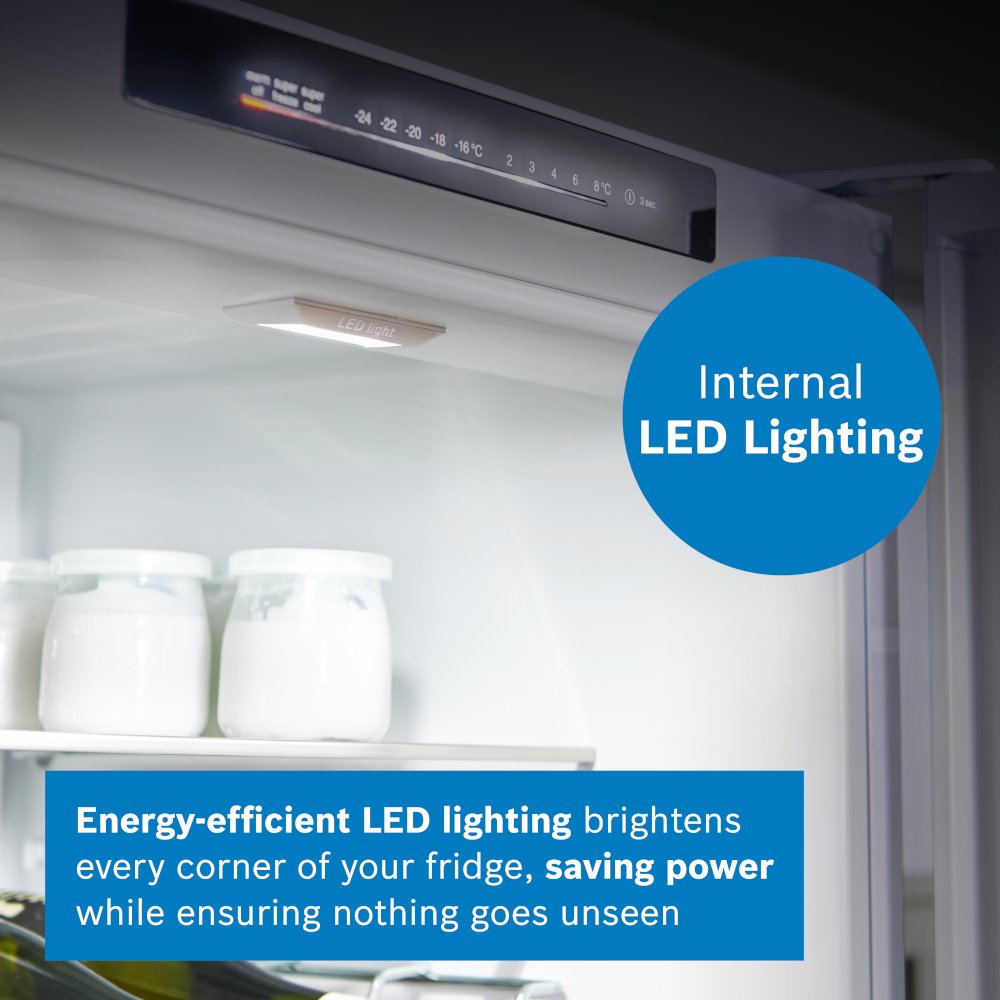 Bosch KGN362WDFG Series 4 Frost Free Fridge Freezer, 60/40, White, D Rated