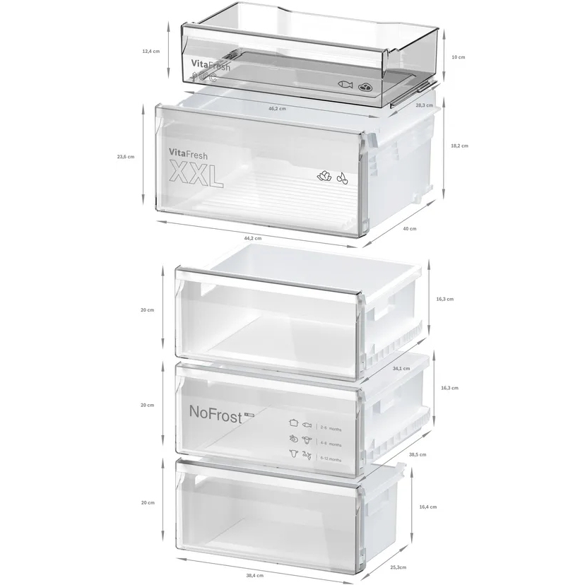 Bosch KGN392LAGG Series 4 Total No Frost Fridge Freezer, 70/30, Stainless Steel, A Rated