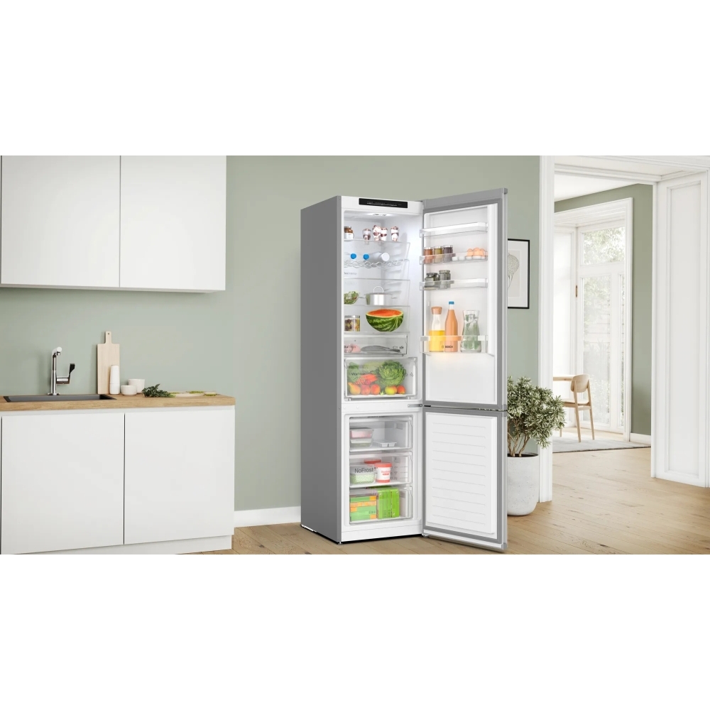 Bosch KGN392LBFG Series 4 No Frost Fridge Freezer, 70/30, Stainless Steel, B Rated