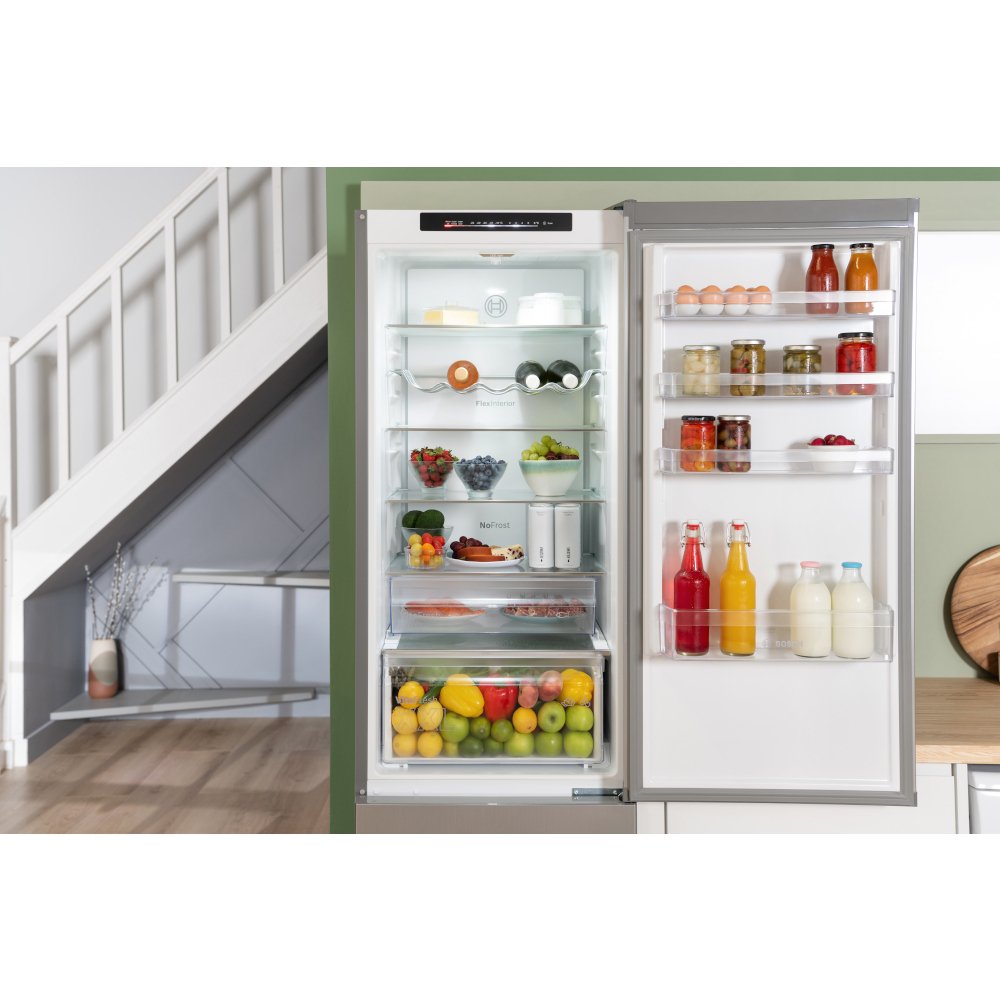 Bosch KGN392LDFG Series 4 No Frost Fridge Freezer, 70/30, Stainless Steel, D Rated