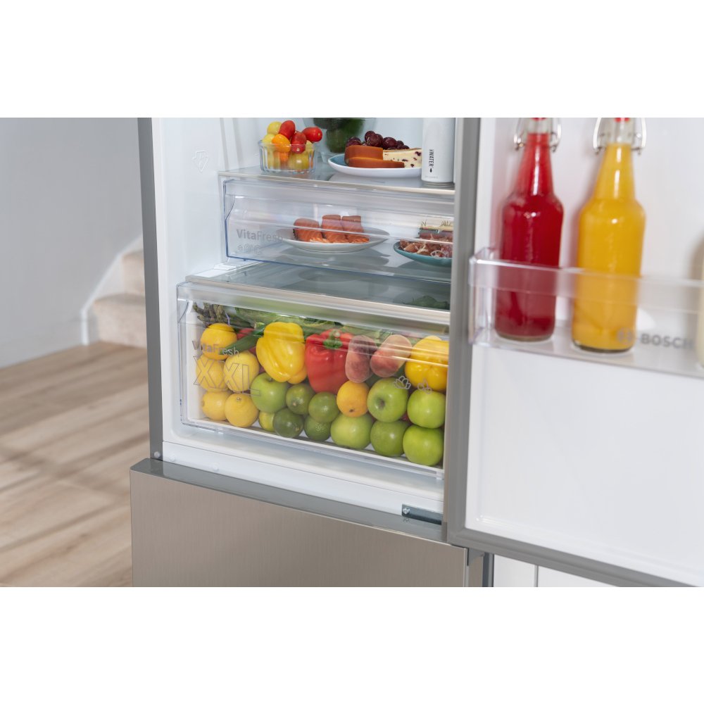 Bosch KGN392LDFG Series 4 No Frost Fridge Freezer, 70/30, Stainless Steel, D Rated