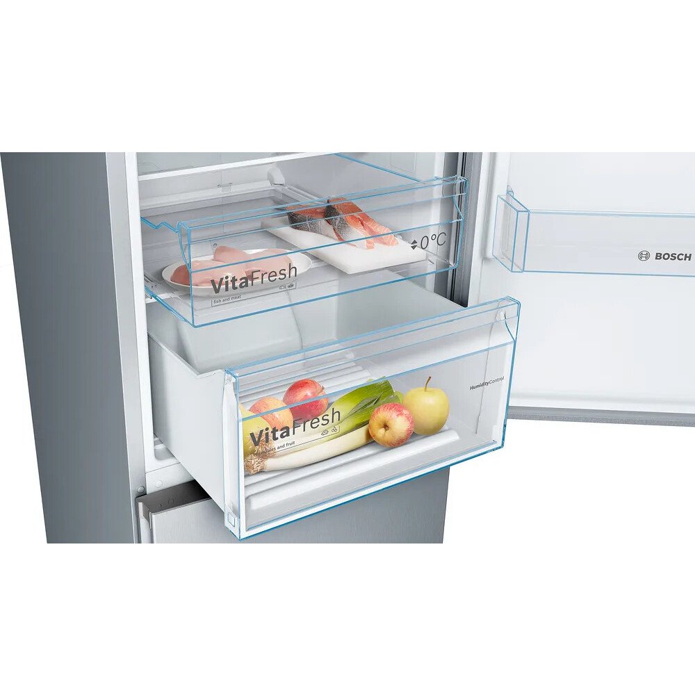Bosch KGN392LEBG Series 4 Total No Frost Fridge Freezer, 70/30, Stainless Steel, E Rated
