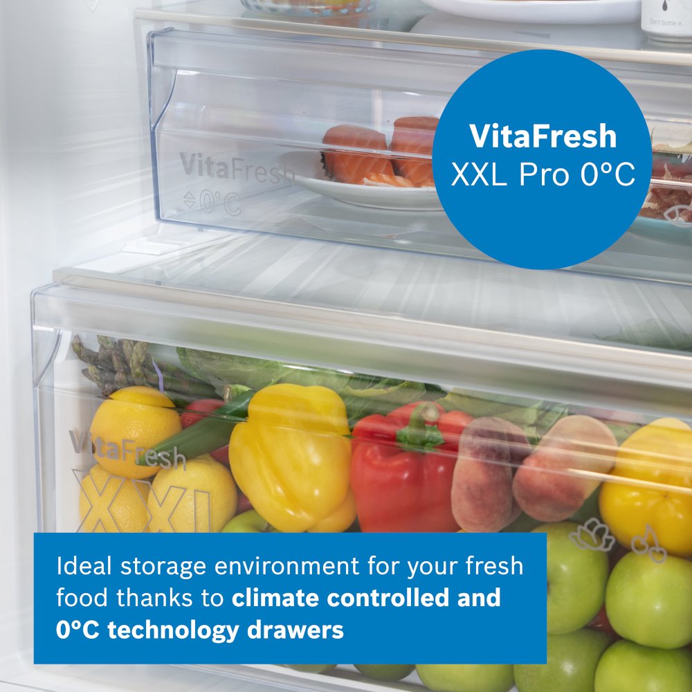 Bosch KGN392WDFG Series 4 No Frost Fridge Freezer, 70/30, White, D Rated