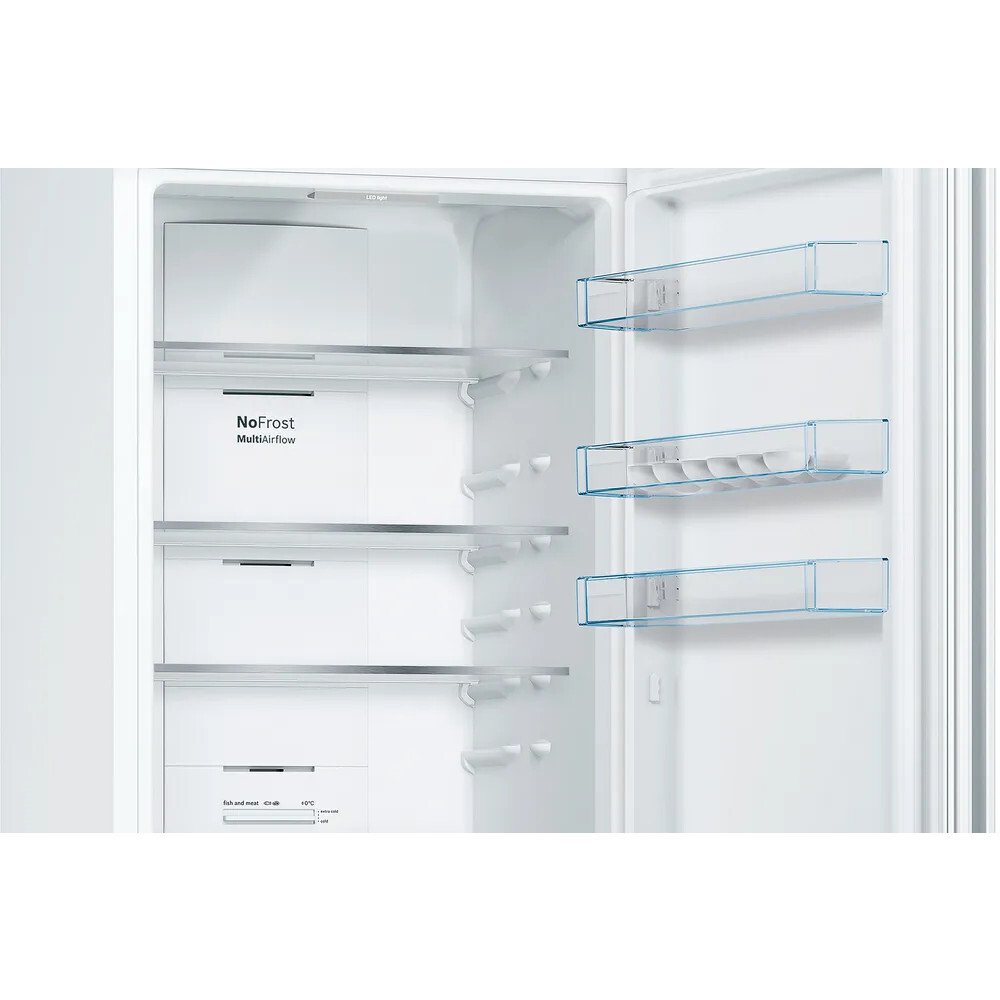Bosch KGN392WEBG Series 4 Total No Frost Fridge Freezer, 70/30, White, E Rated
